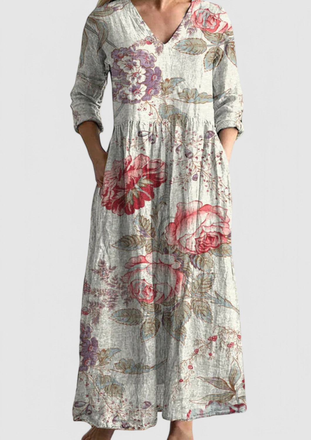 LB | Sukienka maxi orchidea