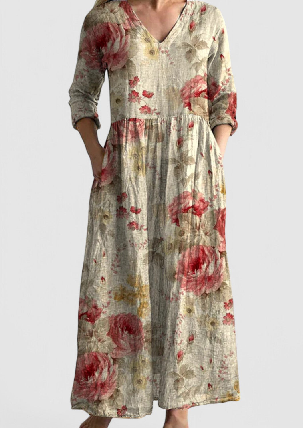 LB | Sukienka maxi orchidea