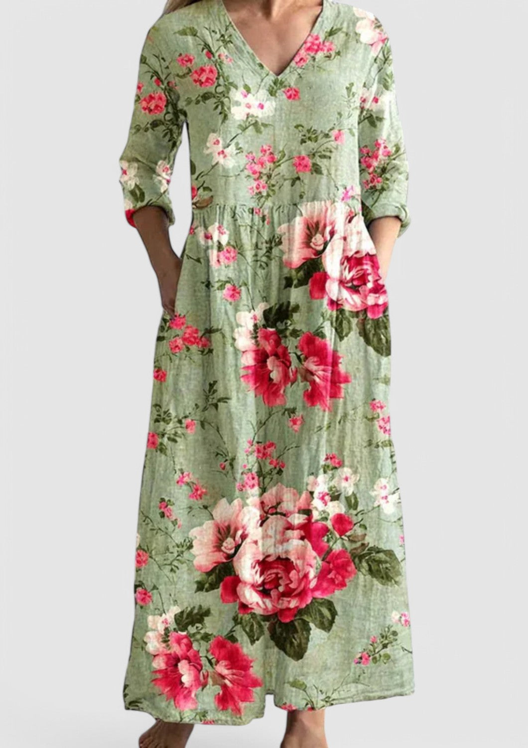 LB | Sukienka maxi orchidea