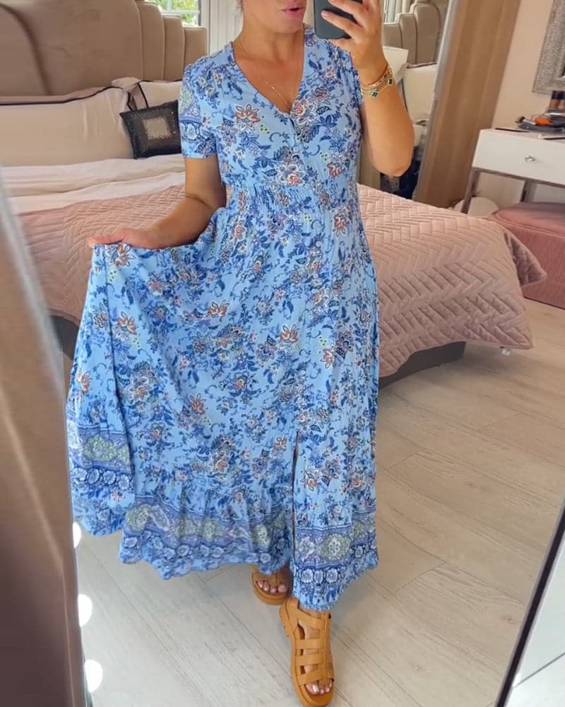 LB | Kwiecista sukienka maxi w stylu boho