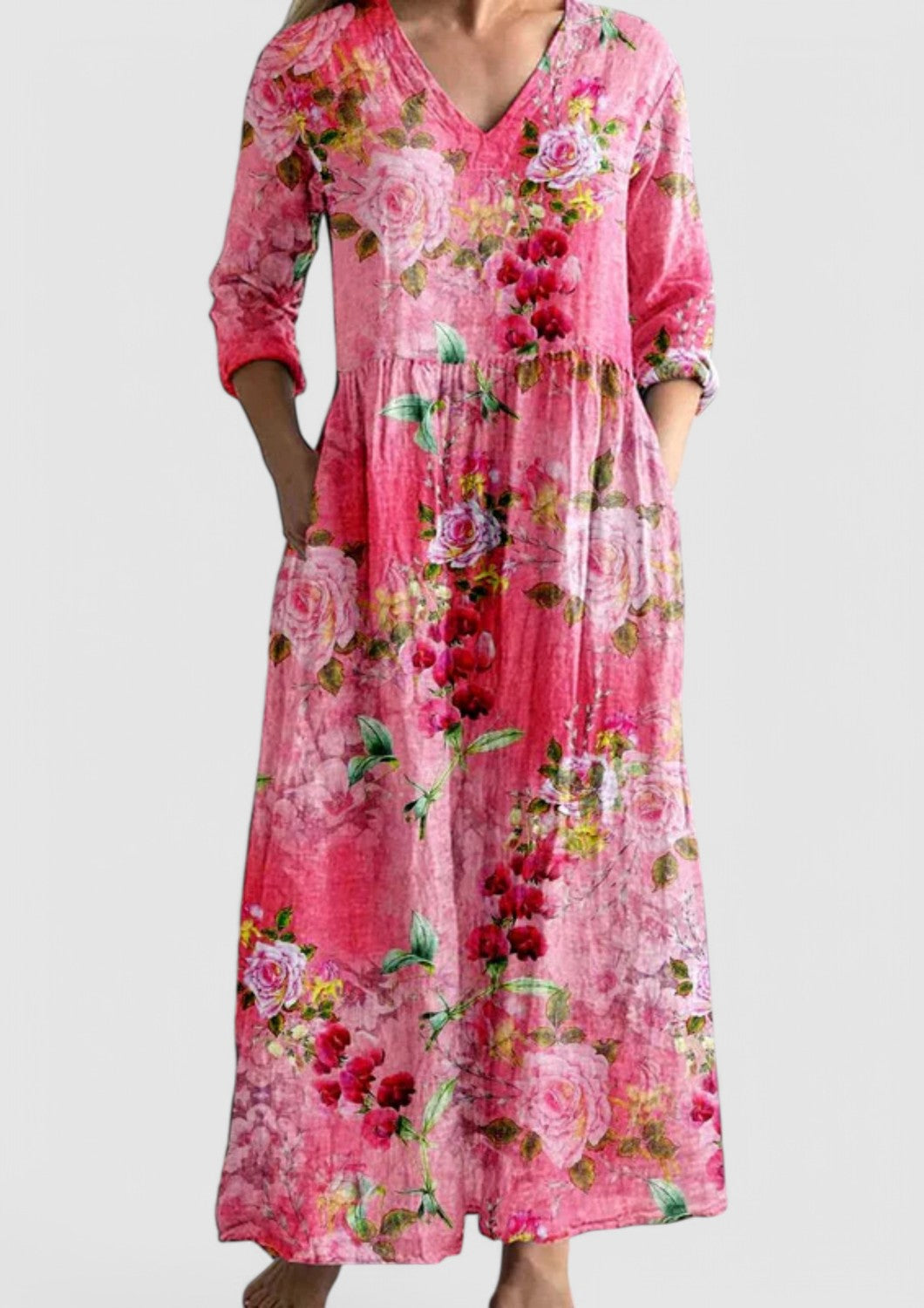 LB | Sukienka maxi orchidea