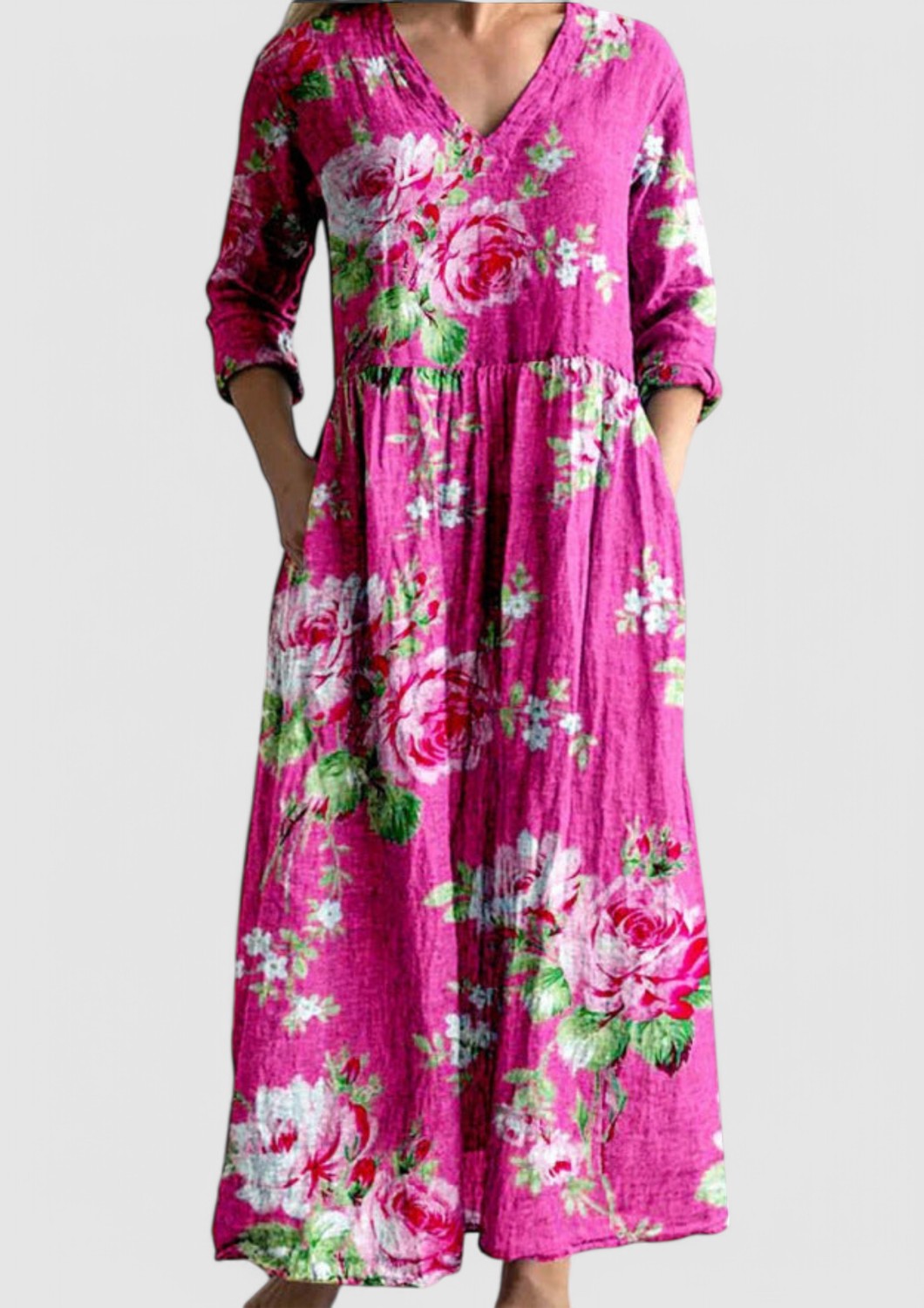 LB | Sukienka maxi orchidea