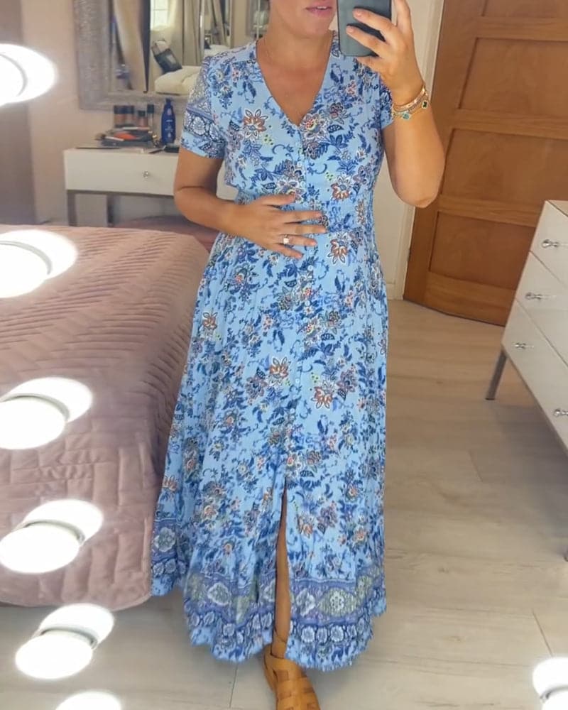 LB | Kwiecista sukienka maxi w stylu boho
