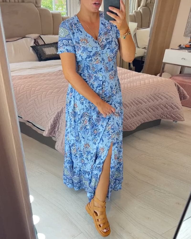 LB | Kwiecista sukienka maxi w stylu boho