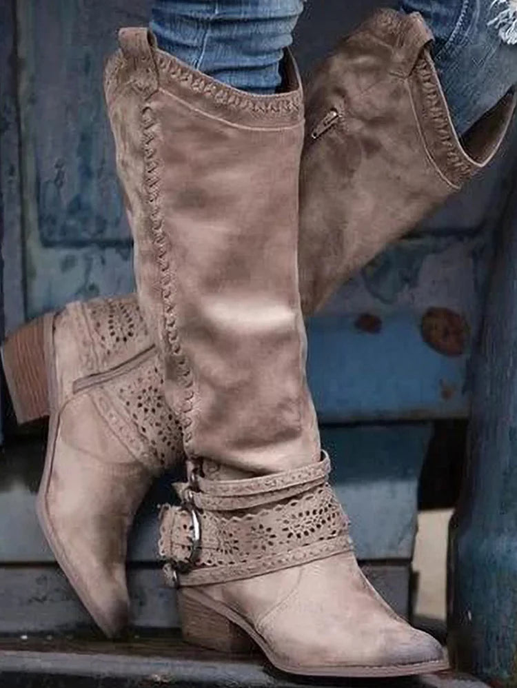 LB | Wysokie do kolan buty boho western