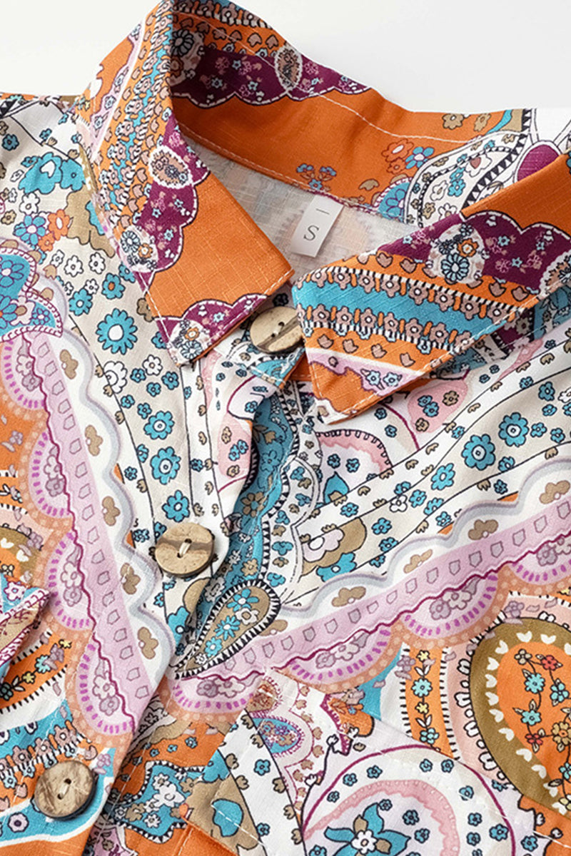 LB | Casual College National Totem Print Patchwork Wędzidełko O Neck Luźne kombinezony (3 kolory)