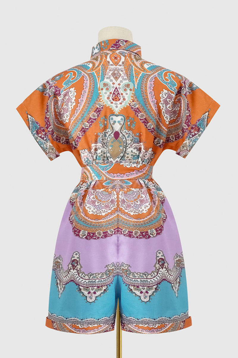LB | Casual College National Totem Print Patchwork Wędzidełko O Neck Luźne kombinezony (3 kolory)