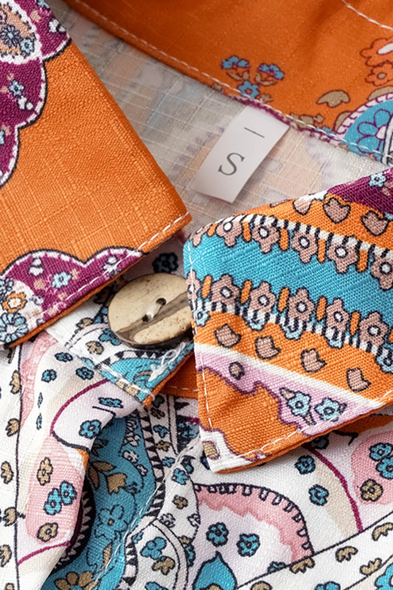 LB | Casual College National Totem Print Patchwork Wędzidełko O Neck Luźne kombinezony (3 kolory)