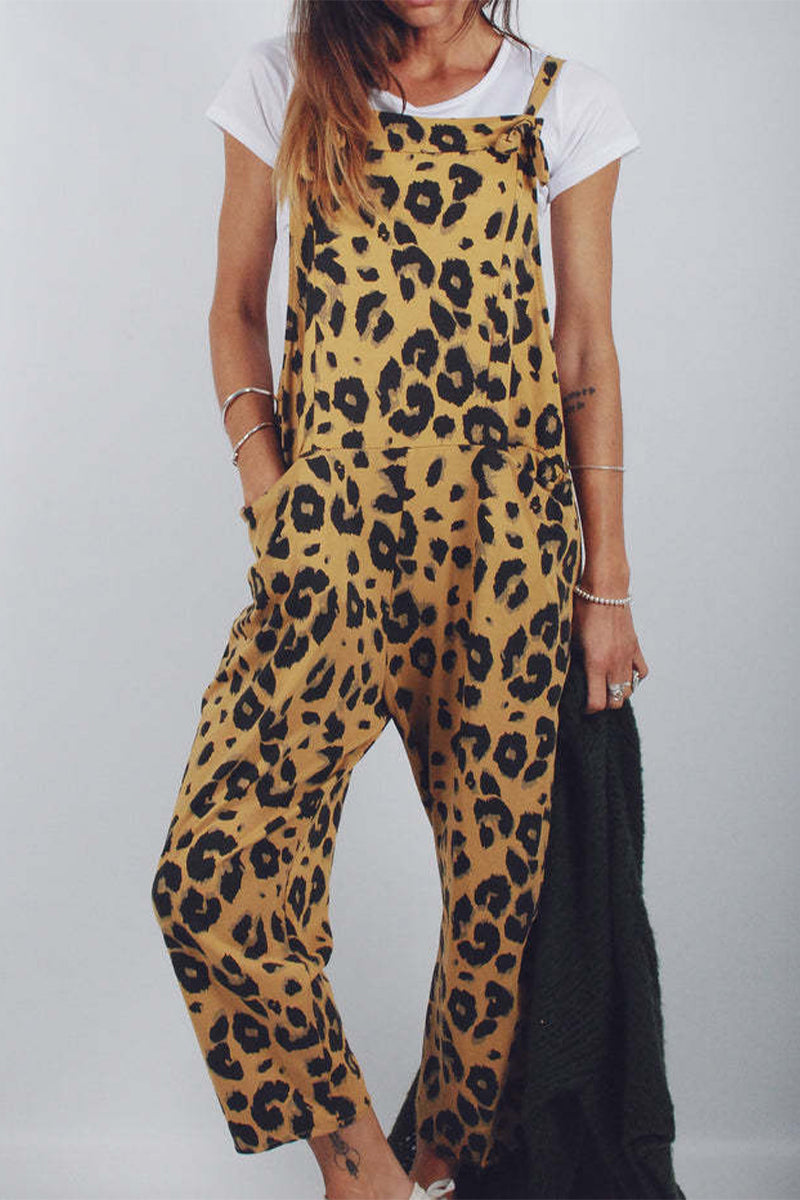 LB | Casual College Leopard Patchwork Luźne kombinezony (5 kolorów)