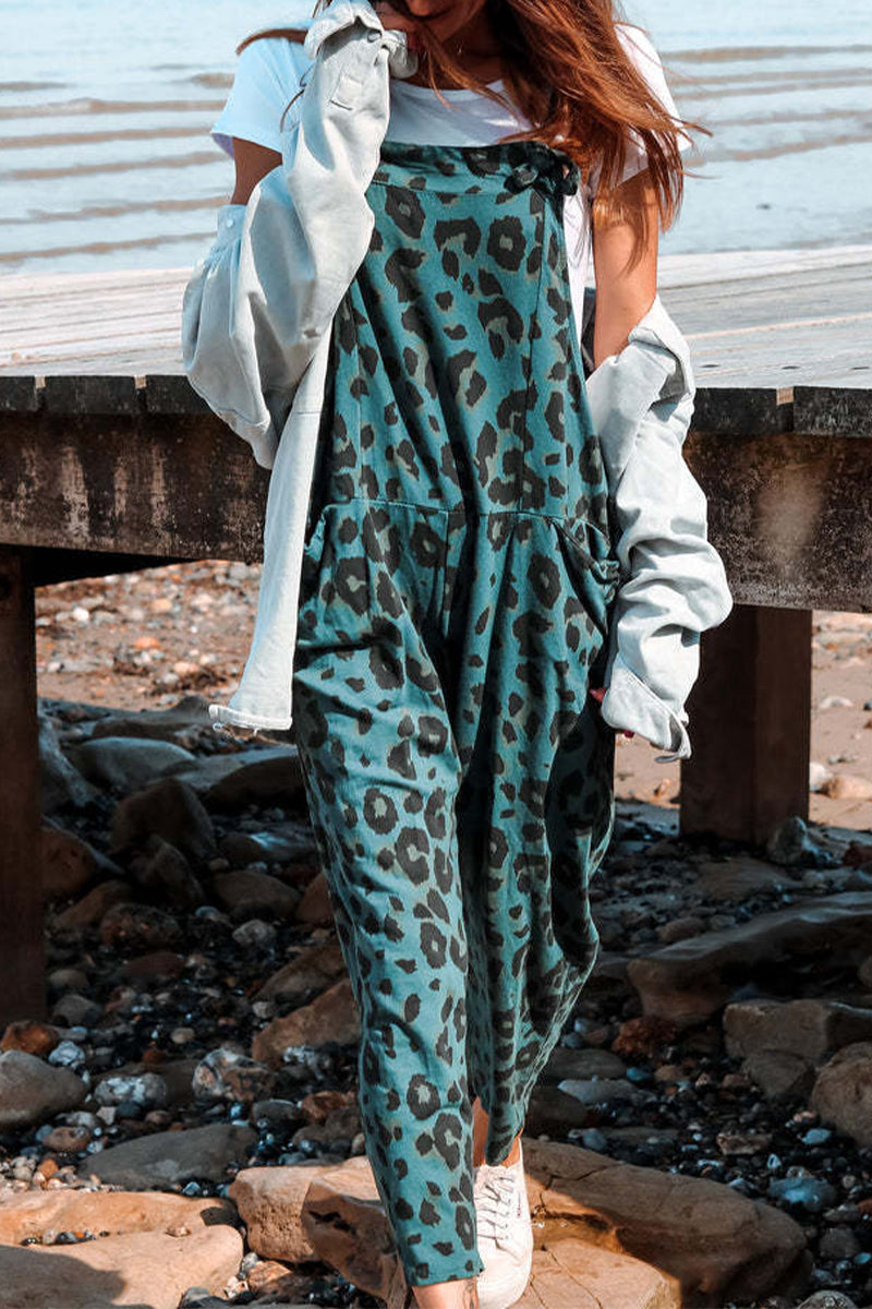 LB | Casual College Leopard Patchwork Luźne kombinezony (5 kolorów)