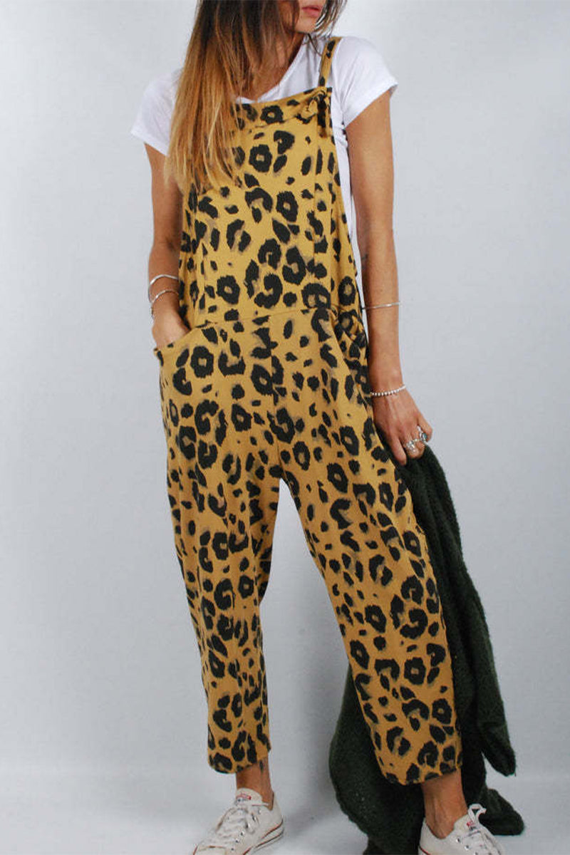 LB | Casual College Leopard Patchwork Luźne kombinezony (5 kolorów)