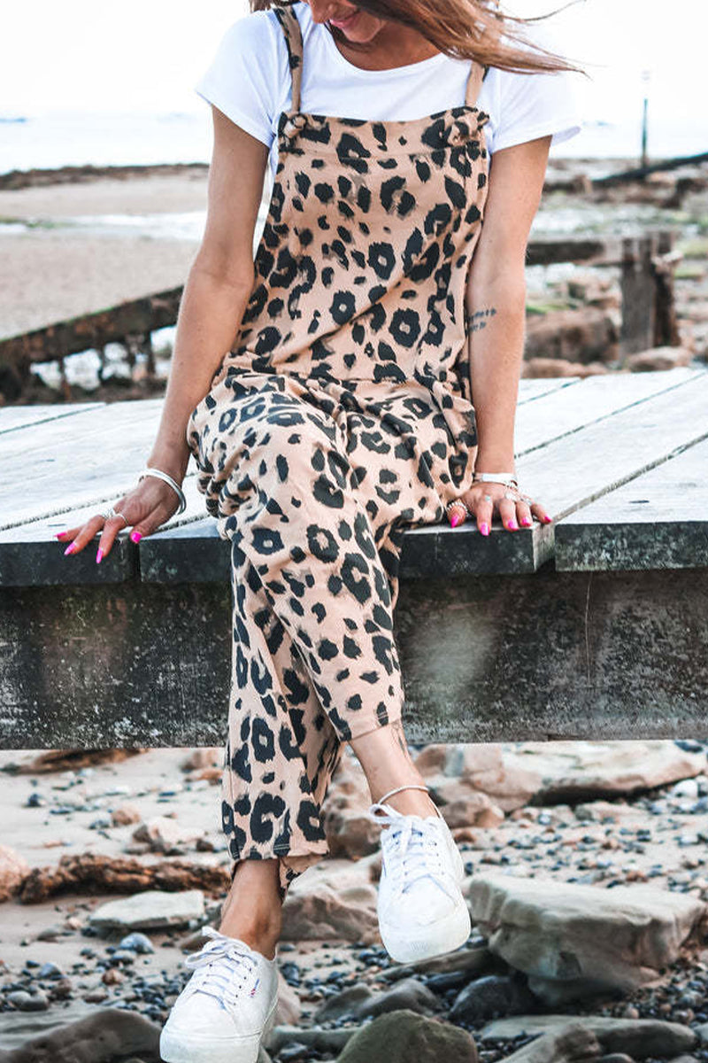 LB | Casual College Leopard Patchwork Luźne kombinezony (5 kolorów)