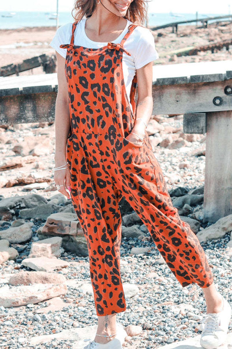 LB | Casual College Leopard Patchwork Luźne kombinezony (5 kolorów)