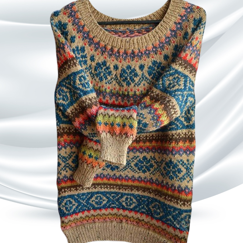 LB | Stylowy sweter w etniczne wzory