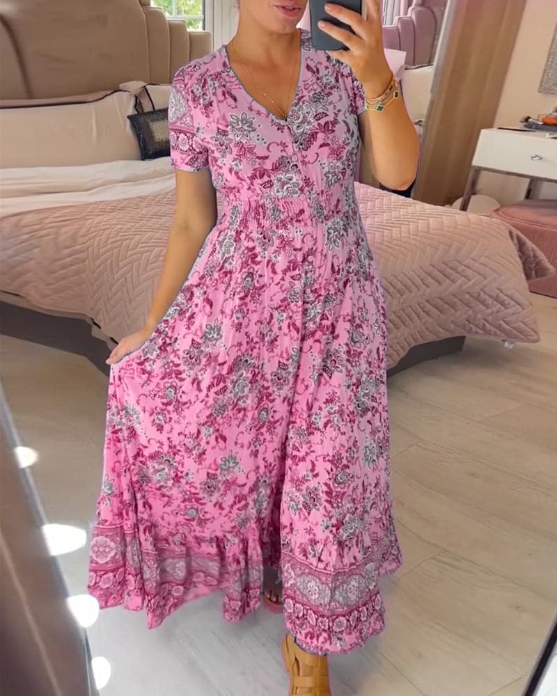 LB | Kwiecista sukienka maxi w stylu boho