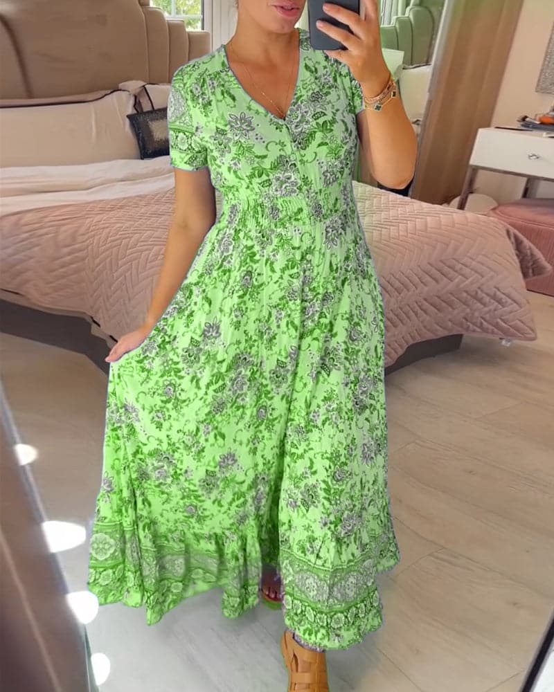 LB | Kwiecista sukienka maxi w stylu boho
