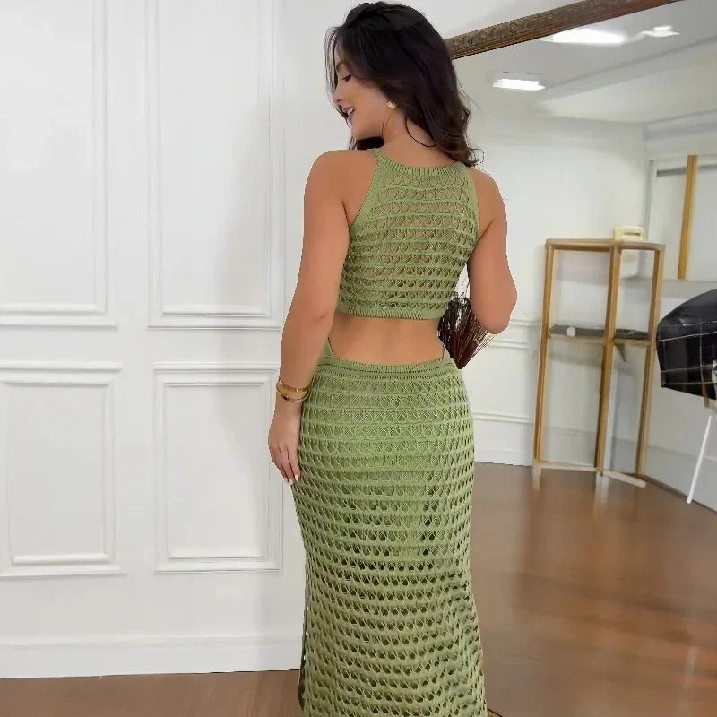 LB | elegancka sukienka maxi z wycięciami