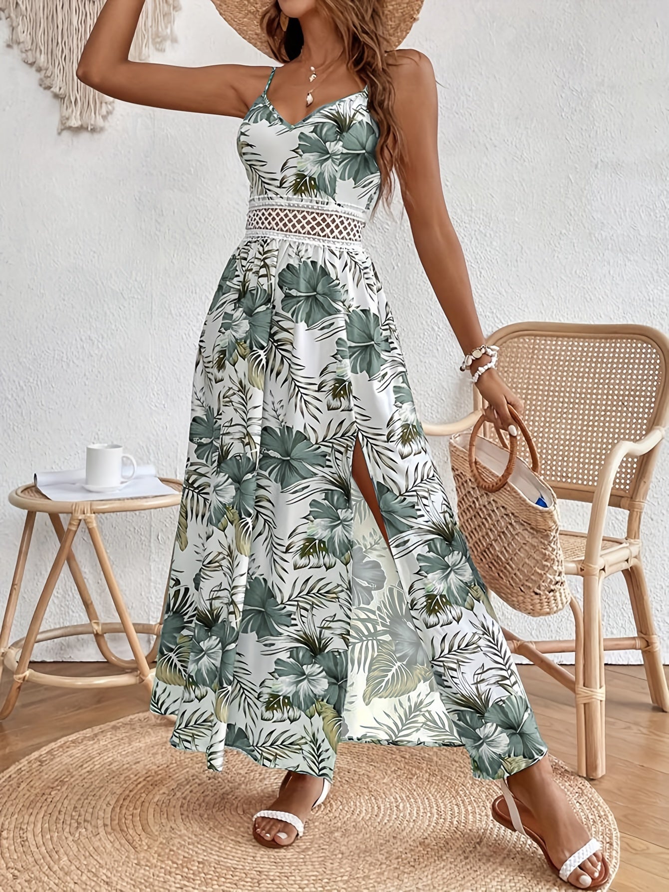 LB | Elegancka sukienka maxi w kwiaty