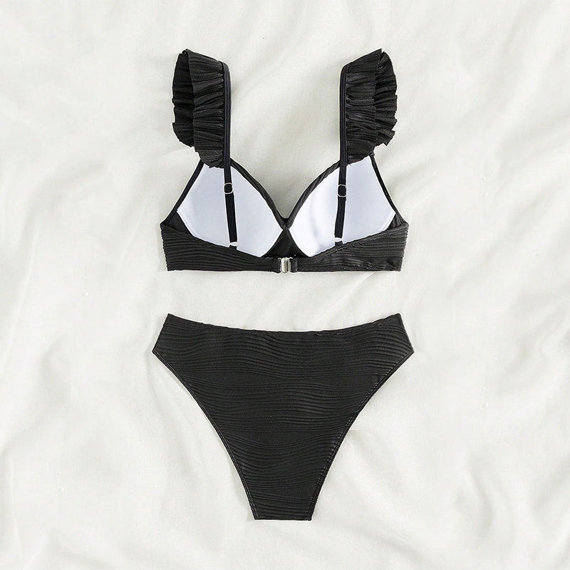 LB | Damskie bikini z falbankami w jednolitym kolorze w 2 kolorach S-XL