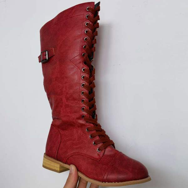 LB | Vintage sznurowane buty do kolan