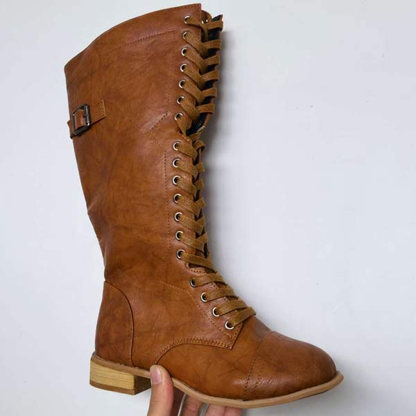 LB | Vintage sznurowane buty do kolan
