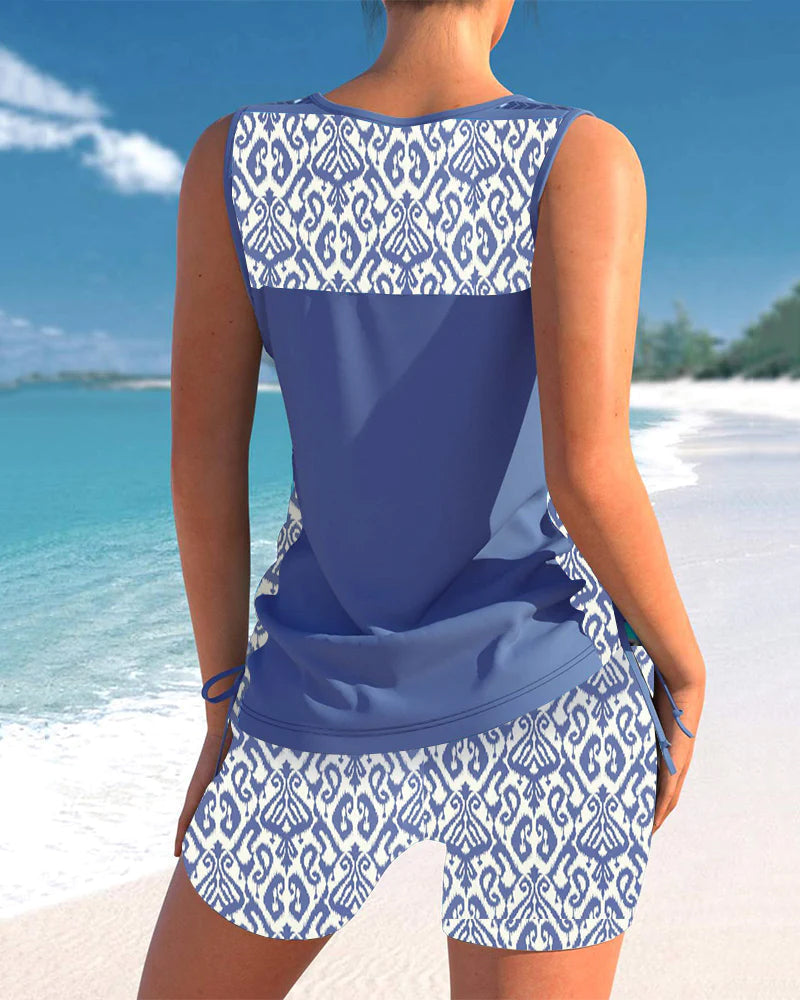 LB | Tankini z geometrycznym wzorem
