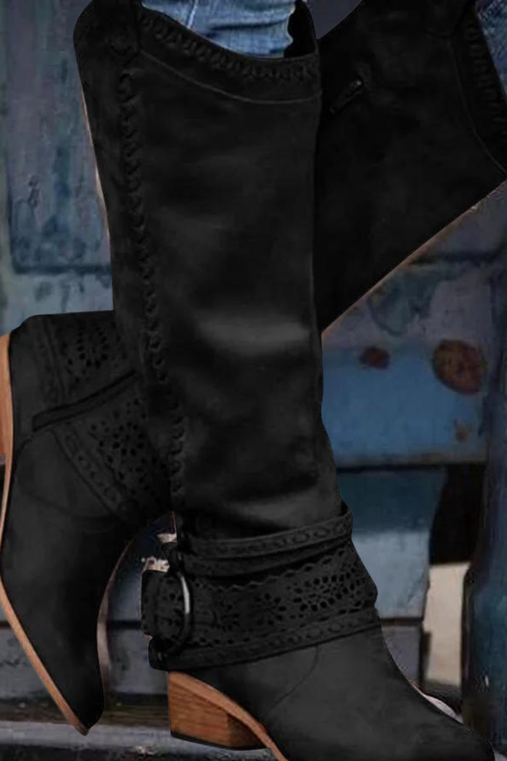 LB | Wysokie do kolan buty boho western