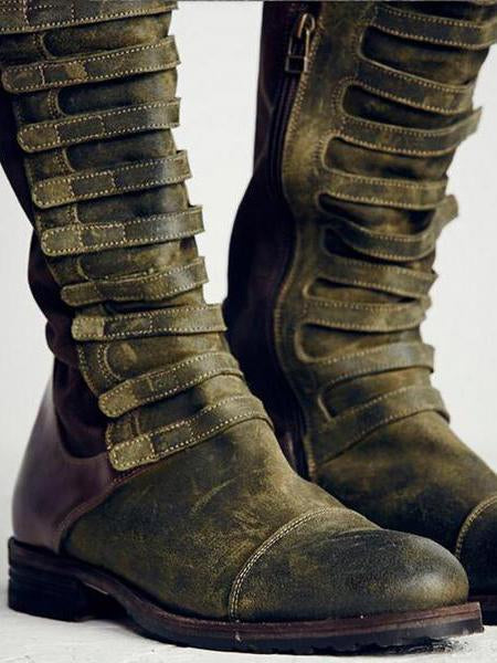LB | Wysokie do kolan buty gladiatorki z paskami