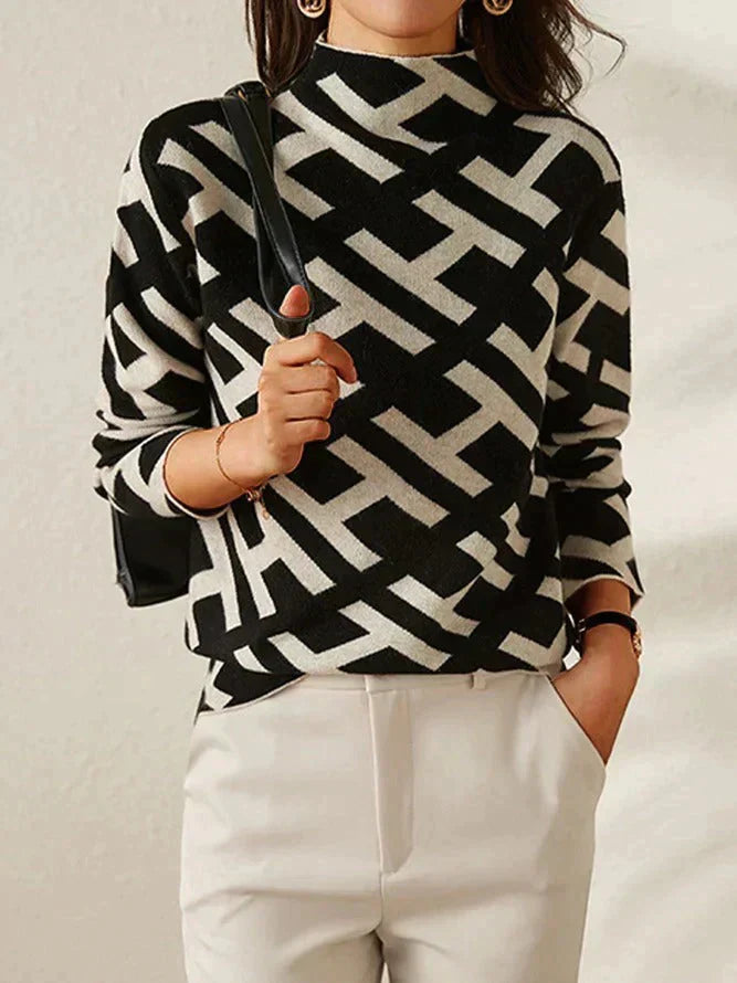 LB | Elegancki i stylowy sweter z nadrukiem