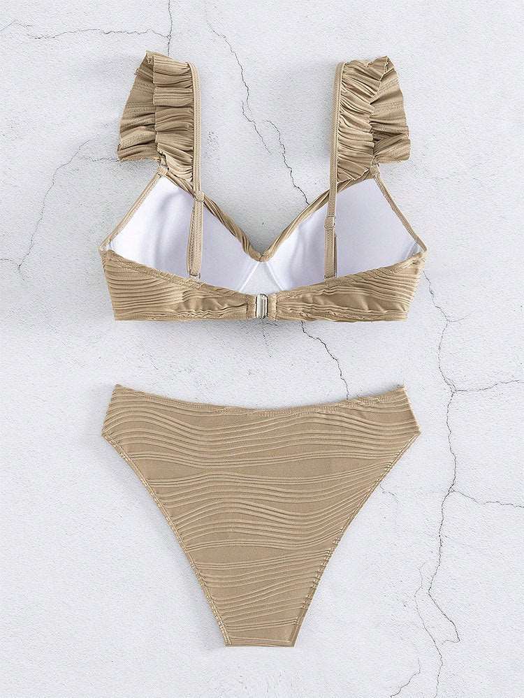 LB | Damskie bikini z falbankami w jednolitym kolorze w 2 kolorach S-XL