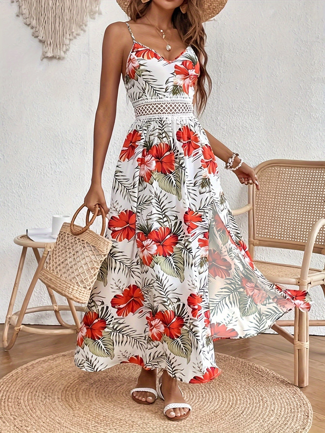 LB | Elegancka sukienka maxi w kwiaty
