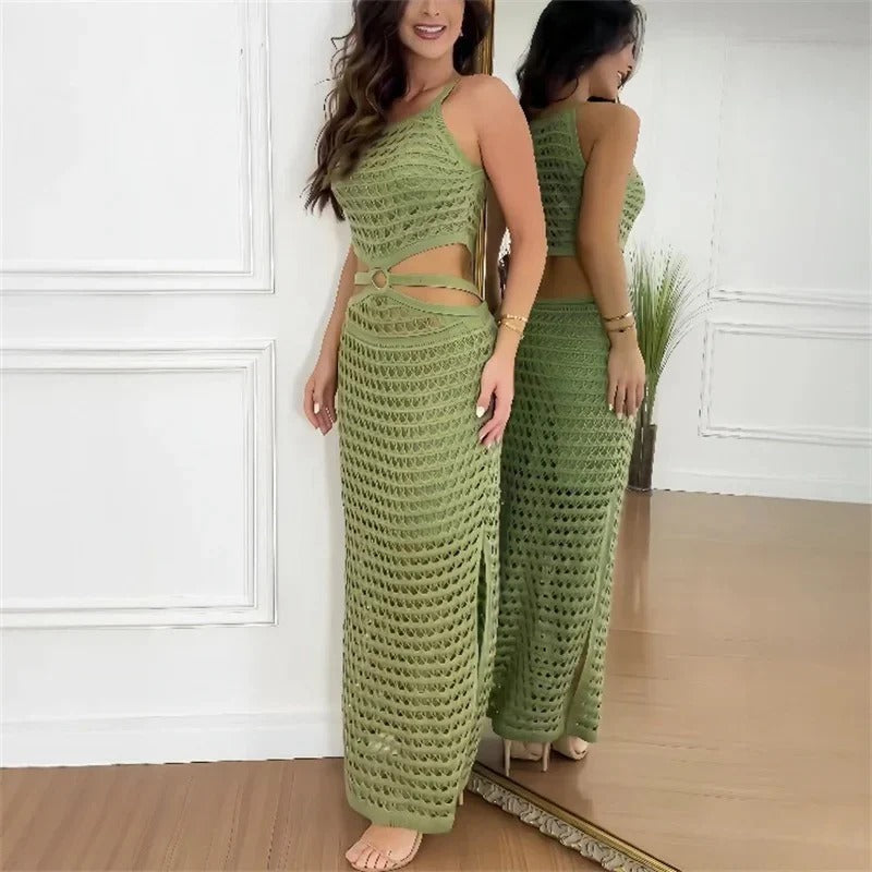 LB | elegancka sukienka maxi z wycięciami