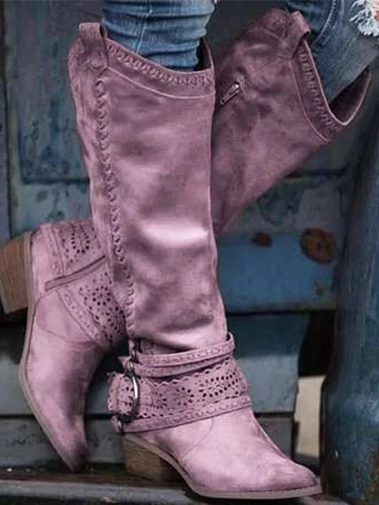 LB | Wysokie do kolan buty boho western
