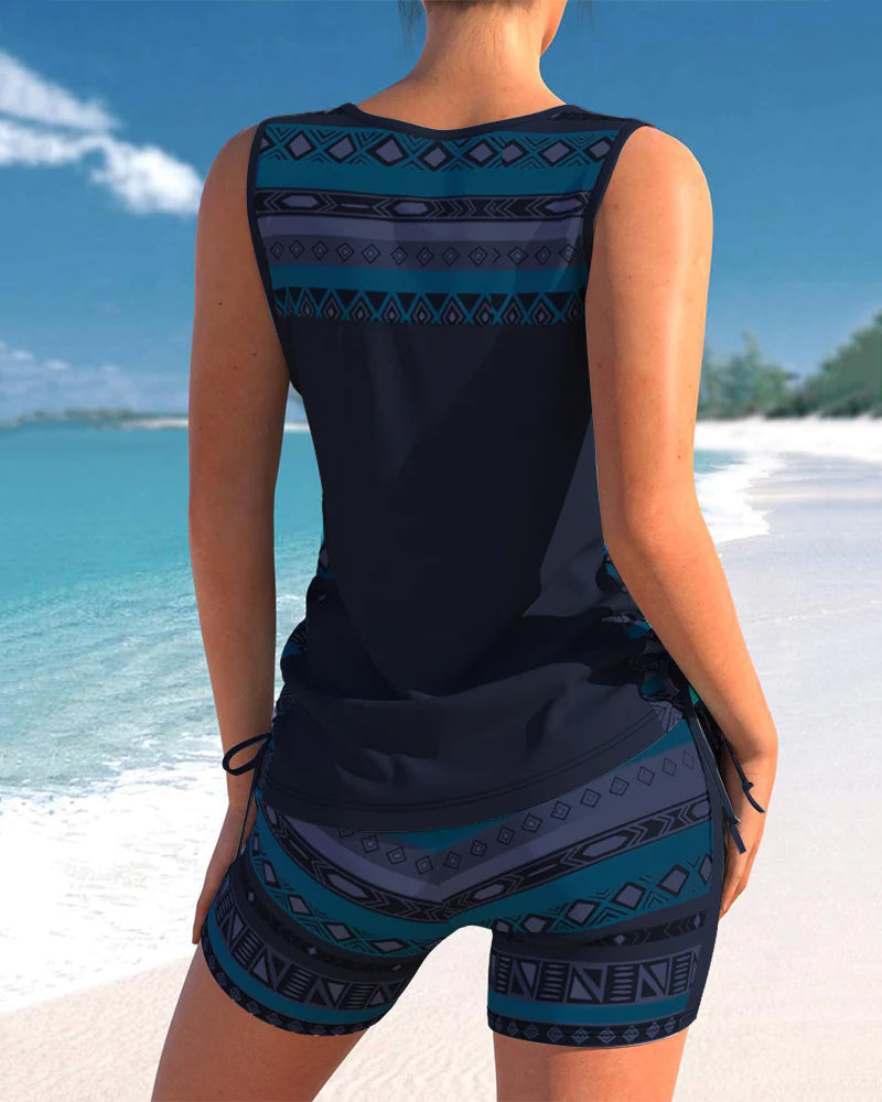 LB | Tankini z geometrycznym wzorem