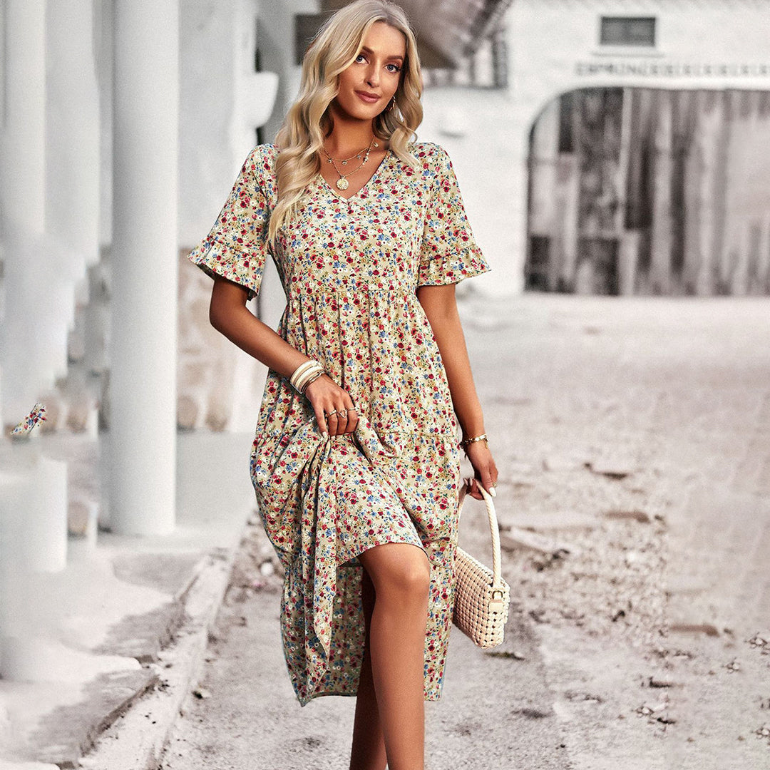 LB | Elegancka sukienka midi w kwiaty