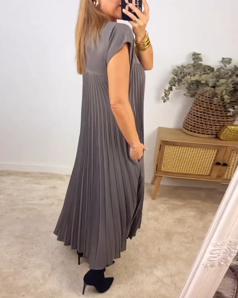 LB | Elegancka plisowana sukienka maxi