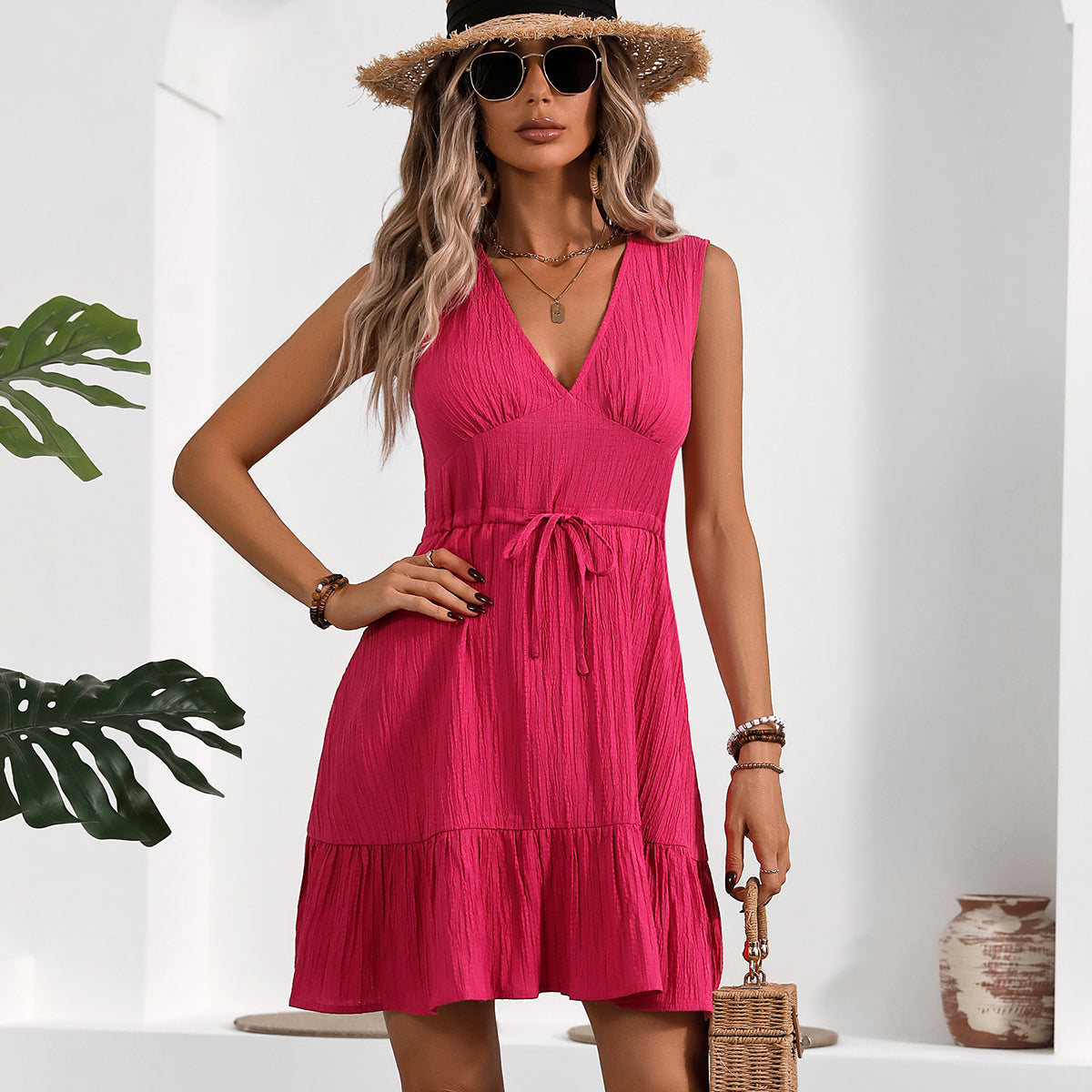 LB | Modna casualowa mini sukienka bez rękawów