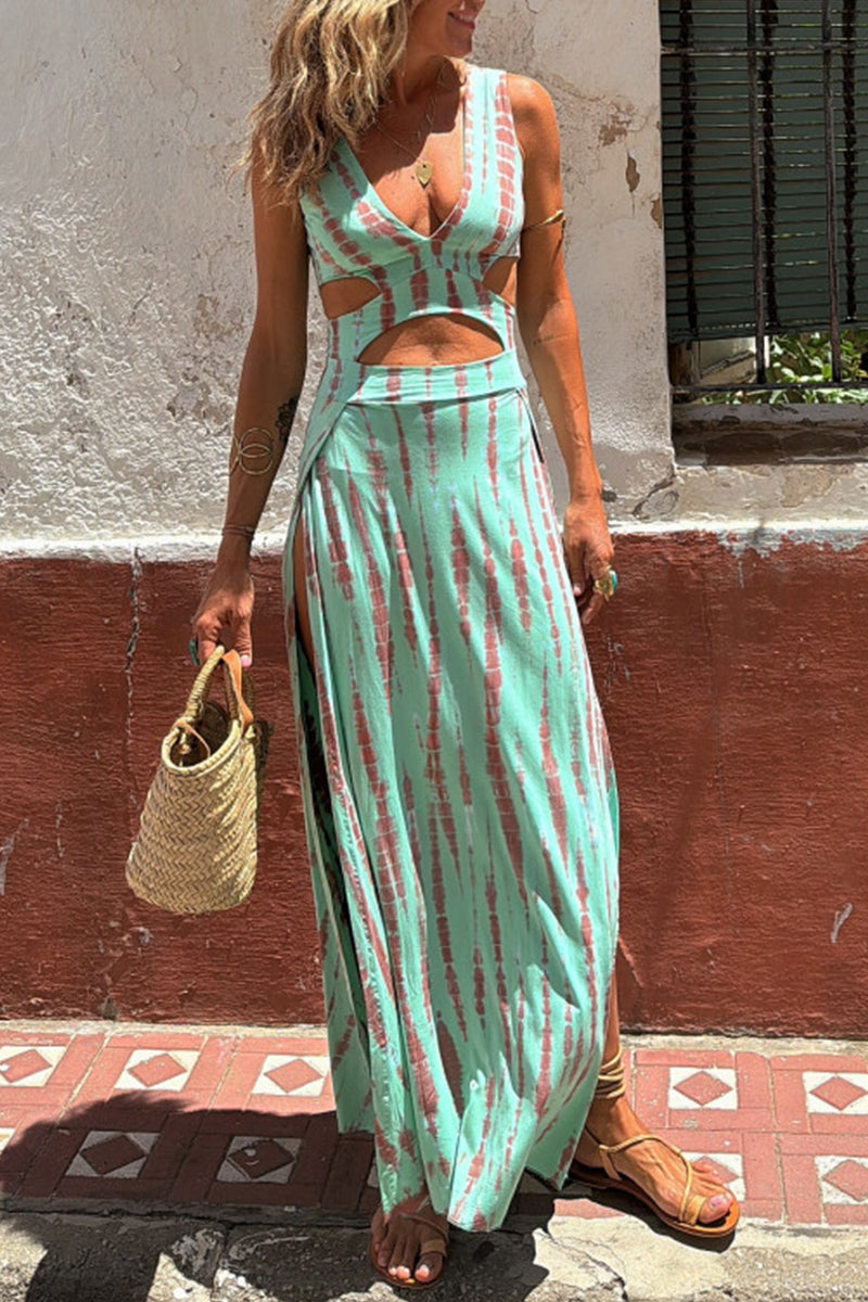 LB | Sukienka maxi z dekoltem w stylu boho