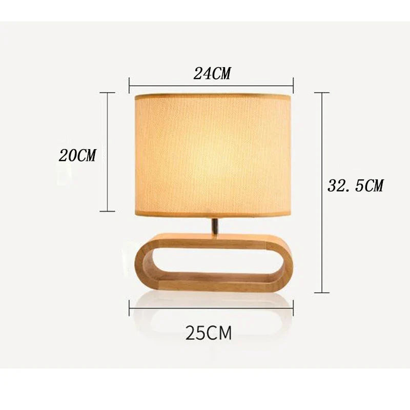 OakGlow - Stolní lampa s dřevěným podstavcem