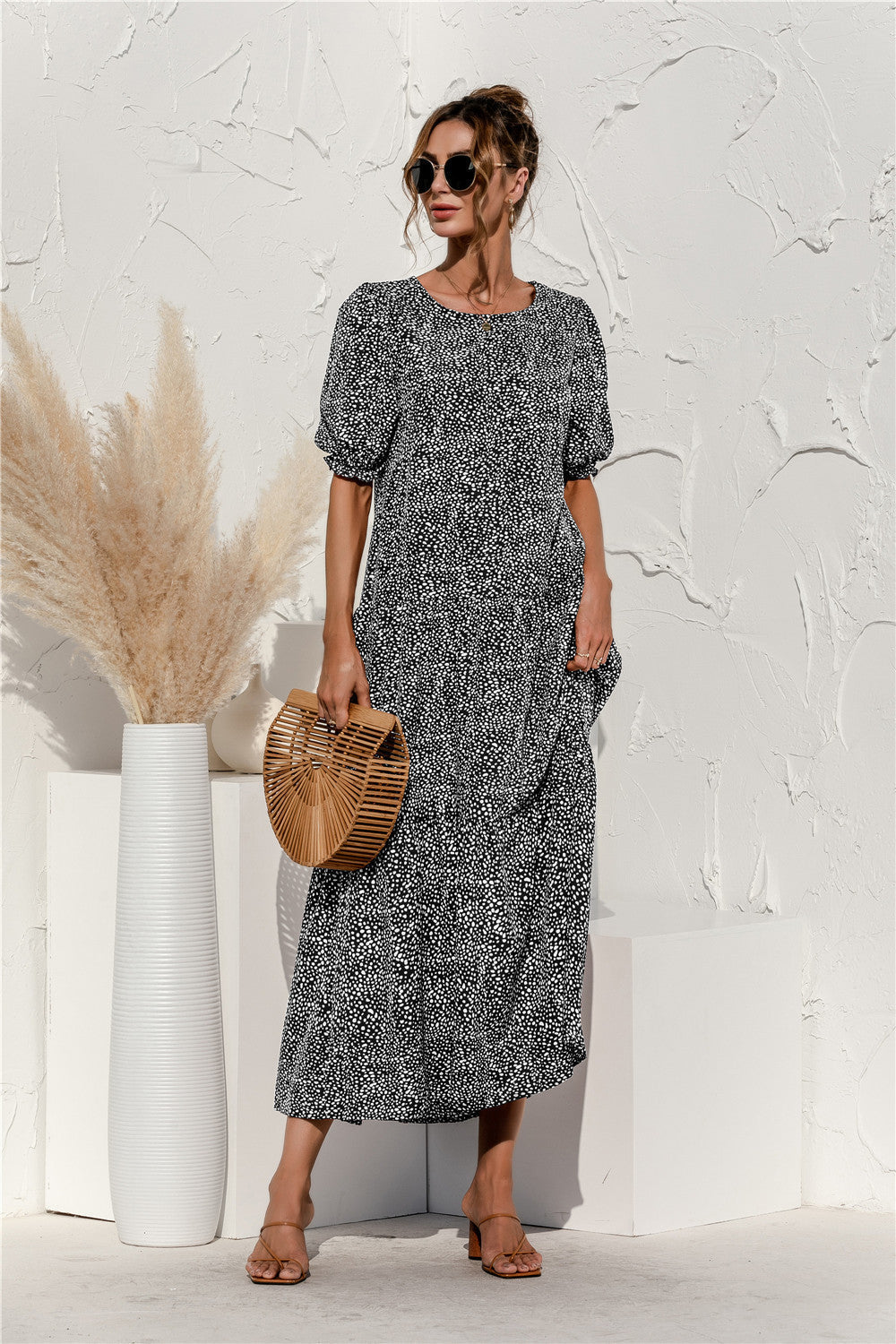 LB | Sukienka midi Gingham na co dzień