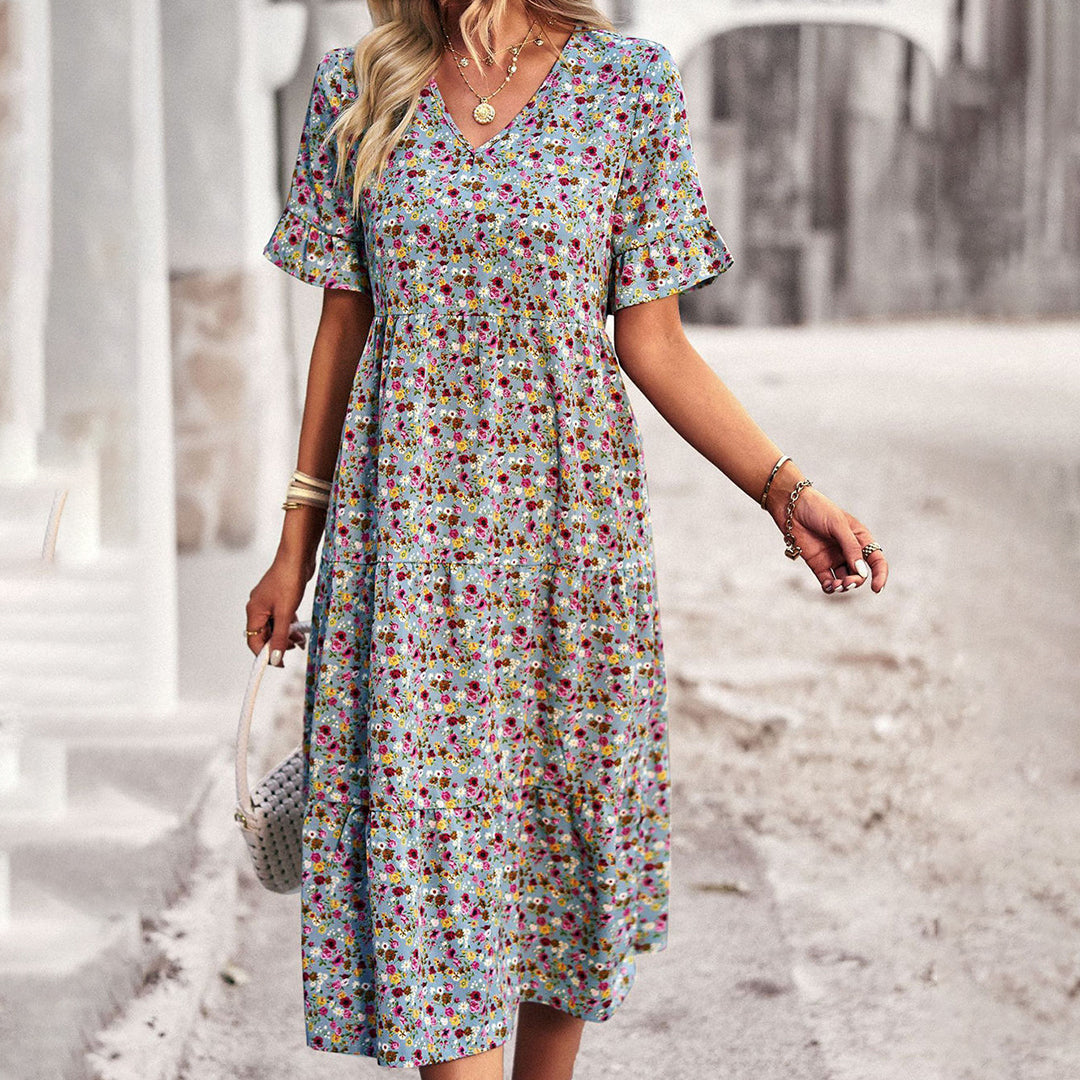 LB | Elegancka sukienka midi w kwiaty