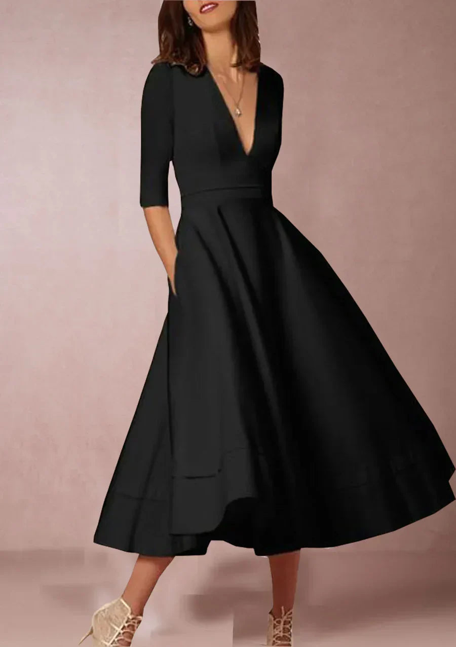 LB | elegancka damska sukienka midi w stylu vintage