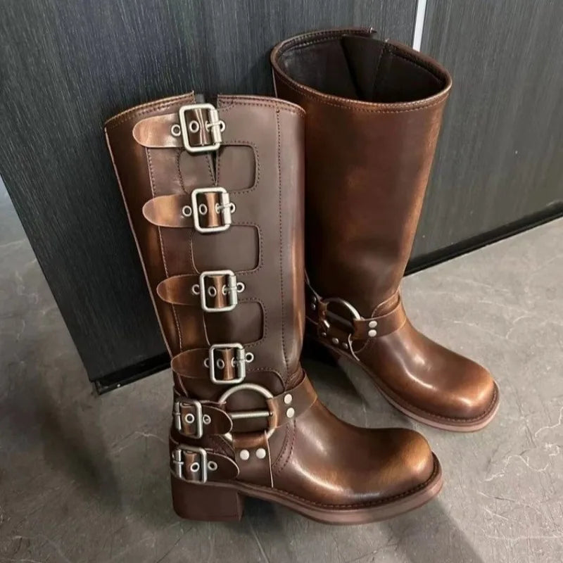 LB | Buty jeździeckie z paskami z klamrami
