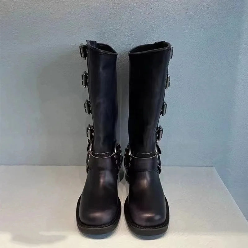LB | Buty jeździeckie z paskami z klamrami