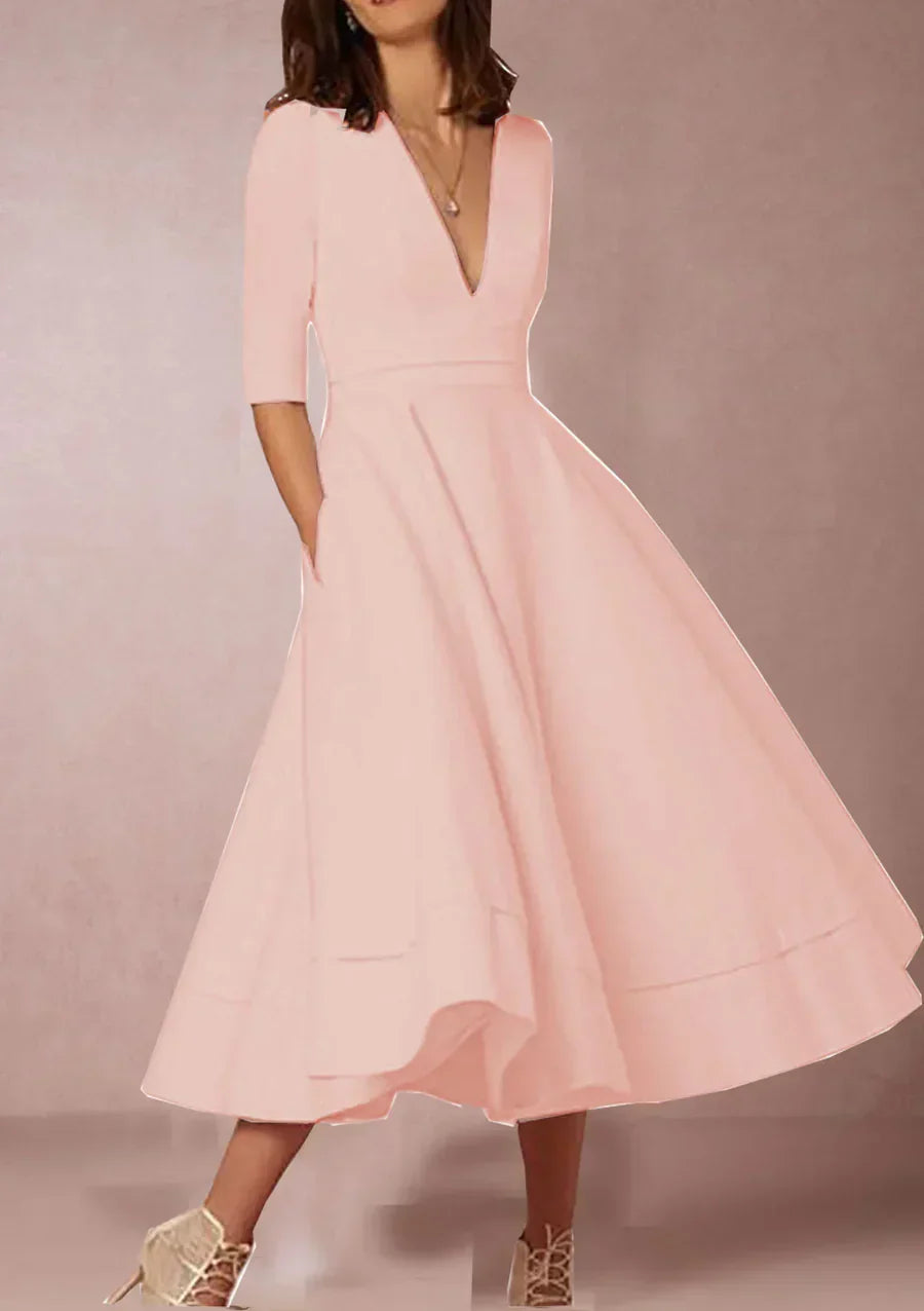 LB | elegancka damska sukienka midi w stylu vintage