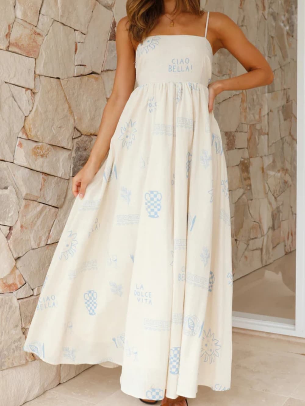 LB | Sukienka maxi z urokiem boho