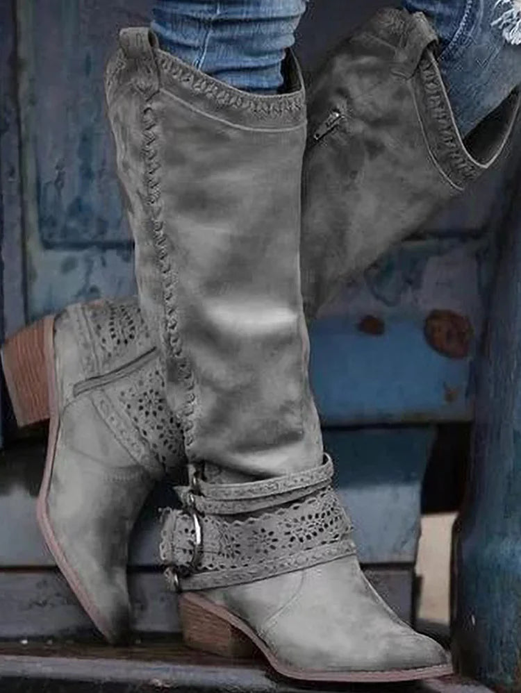 LB | Wysokie do kolan buty boho western