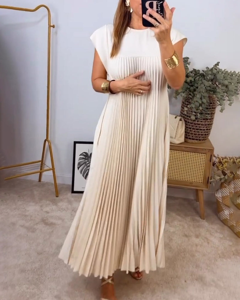 LB | Elegancka plisowana sukienka maxi