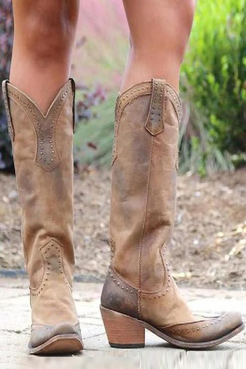 LB | Rustykalne westernowe buty kowbojskie