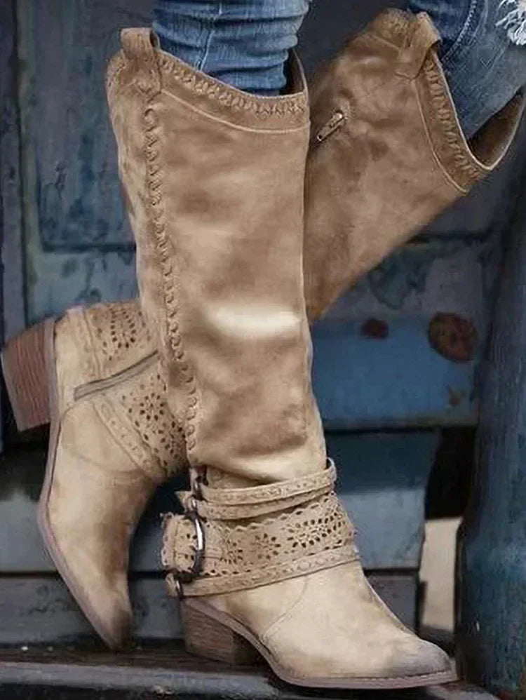 LB | Wysokie do kolan buty boho western